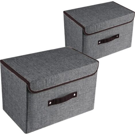 WOLTU Boîte de rangement pliable, lot de 3 paniers en tissu, cube de rangement avec couvercle et poignées, pour vêtements, livres et jouets, crème, 43 x 26 x 33 cm WOLTU Boîte de rangement pliable, lot de 3 paniers en tissu, cube de rangement avec couvercle et poignées, pour vêtements, livres et jouets, crème, 43 x 26 x 33 cm
