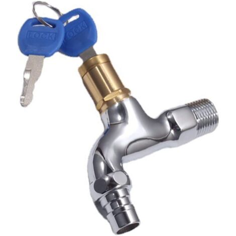 Robinet Extérieur Antivol Avec Serrure - Alliage De Zinc - Filetage 1/2" - Pour Jardin Et Extérieur