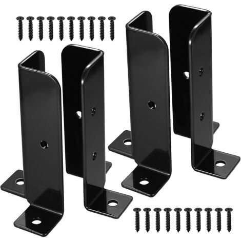 Lot De 4 Supports De Fixation Pour Corde - Acier Robuste - Pour Clôture, Terrasse, Jardin - Installation Facile