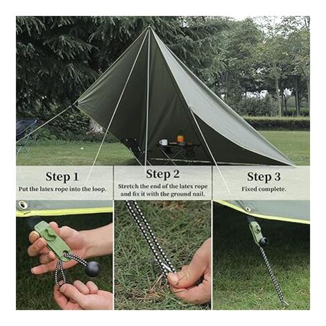 8 Pièces Tendeurs Élastiques 25 Cm Avec Crochets - Sandows Noirs Et Verts Pour Bâche, Camping Et Transport