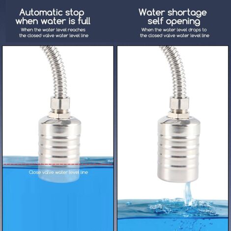 EMagTech Lot De 2 Interrupteurs à Flotteur Inox 304 – 60 Mm, 110 V, Pour Réservoir, Tour D'Eau, Piscine, Étang (Pack 2)