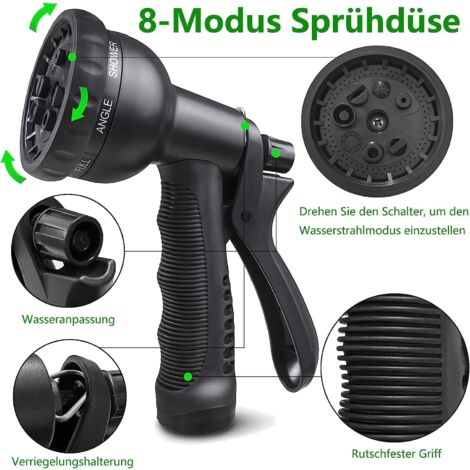 Buse D'arrosage Haute Pression En Alliage - Pour Tuyau De Jardin, Style Pompier, Jet Réglable