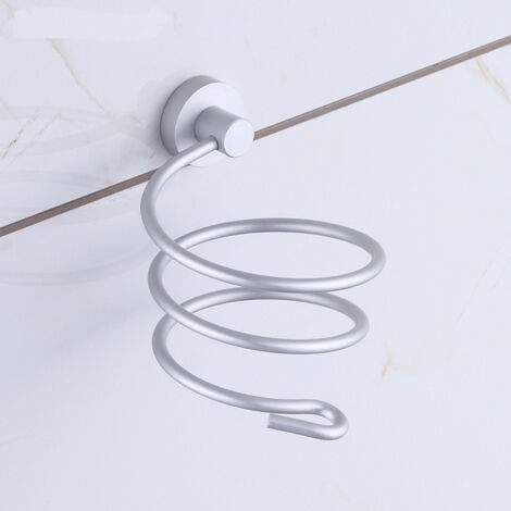 Noir)Porte Sèche Cheveux Support de Sèche Cheveux Mural en Aluminium Support de Câble pour Cuisine Salle de Bain Accessoires de Salle de Bain