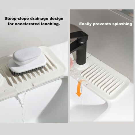 45 X 15cm Tapis De Robinet En Silicone,Attrape-Éclaboussures De Robinet En Silicone Attrape Eclaboussures De Robinet Tampons De Robinet En Silicone Tapis De Sechage Robinet Gris 99403771