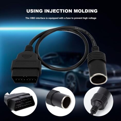 2 Câbles Adaptateurs OBD2 16 Broches Femelle Vers 5 Broches - Pour Moto, Diagnostic Auto - Longueur 30 Cm