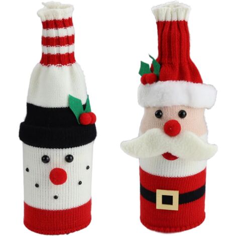 Lot De 2 Housses Décoratives Pour Bouteilles De Vin – Thème Noël, Flanelle Douce, Décorations De Fête - 4