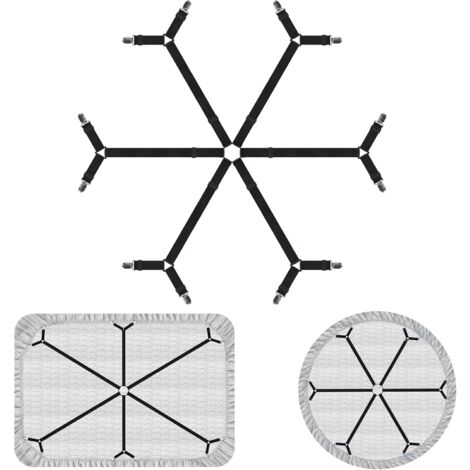 Pinces à Drap élastiques - Lot De 6 Sangles Avec 12 Clips, Longueur Réglable 40-80 Cm, Pour Maintenir Les Draps-housses