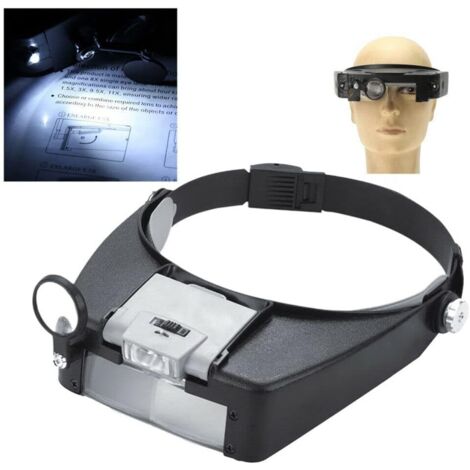 Loupe Serre-tête Mains Libres Avec Chargeur USB Et Lumière LED Pour
