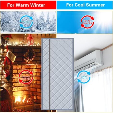Lntyq Rideau Porte Isolation Thermique Magnétique 110x220cm, Anti Froid, Obscurcissement, Insonorisation pour Balcon Salon sous-Sol Ouverture à Gauche et à Droite Gris