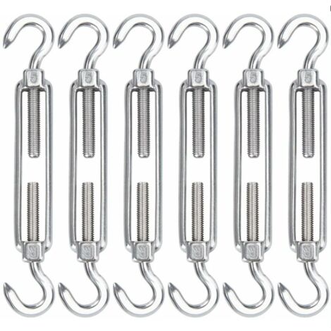 Lot De 5 Tendeurs à Crochet / œil M5 – Acier Galvanisé 125 Mm Par FP INOX