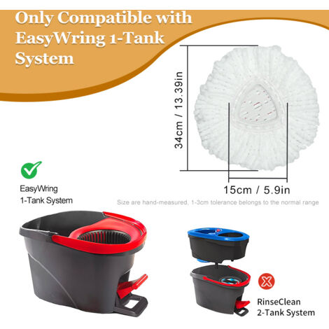 Serpillères Microfibre Rechange Pour Vileda Turbo EasyWring & Clean - Lot Lavables Humide Sec