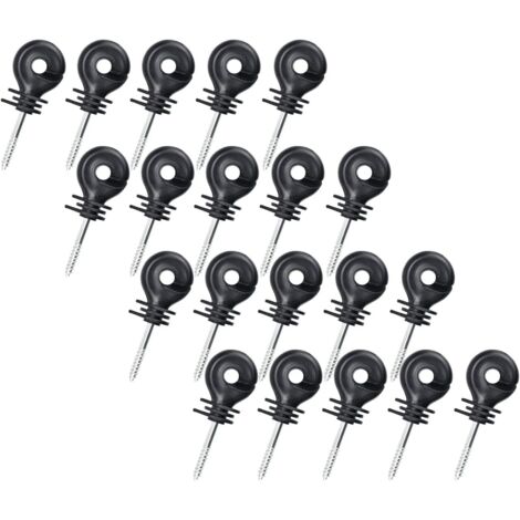 50 Pièces Isolateur De Clôture Électrique Noir, Isolateur À Visser