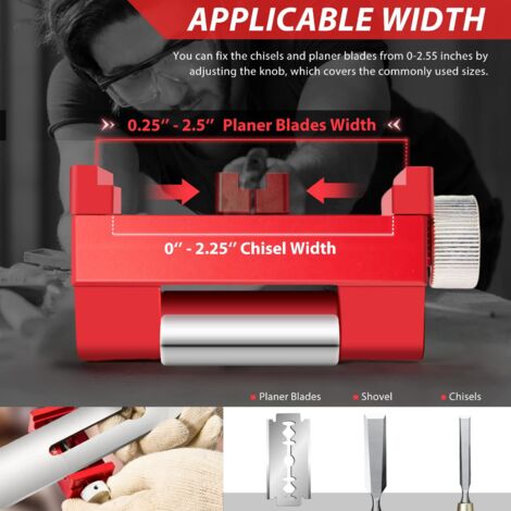 Guide D'Affûtage à Angle Fixe - Pour Burins Et Rabots - Avec Rouleau Large - Aluminium Et Acier - 12