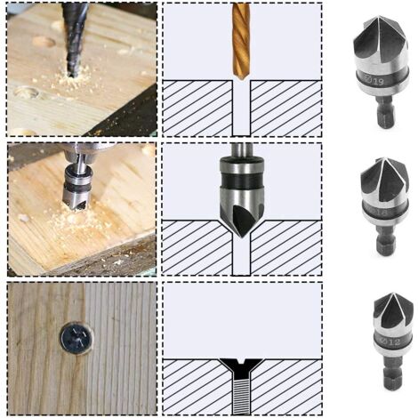 Foret à Fraiser Professionnel Avec Tige Hexagonale 32mm - Pour Chanfreiner Et Percer Des Trous D'évier - 11