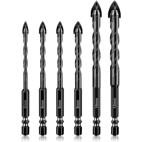 Kit De 10 Forets Maçonnerie Carbure De Tungstène Pour Céramique / Carrelage - Neuf
