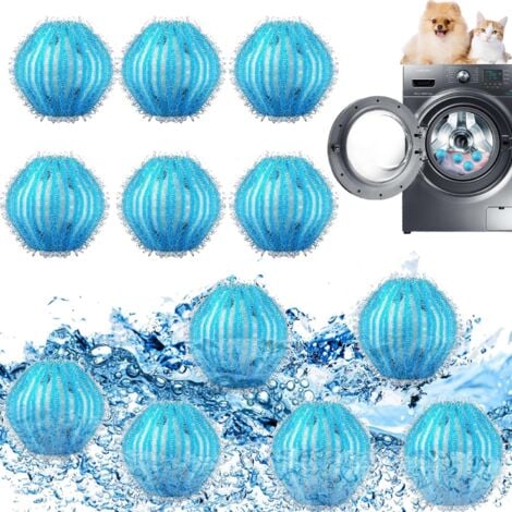 Lntyq 12 pcs Attrape poils machine a laver,Anti poil machine à laver,Ramasse poils animaux machine a laver,Boule anti poils machine a laver,Réutilisable ramasse cheveux machine a laver,Nettoyer poils(