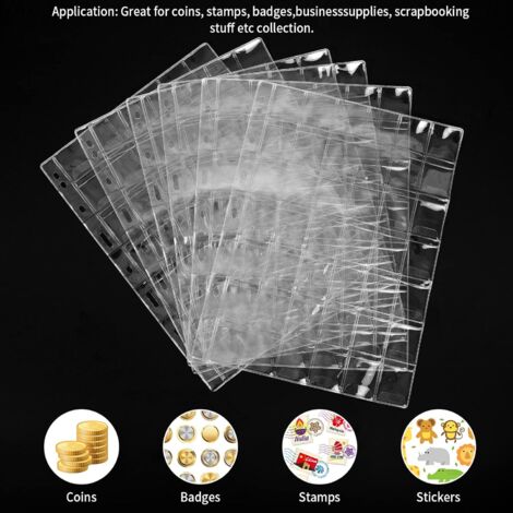 PD10345-Album Pour Pièces De Monnaie En Cuir PU. 10 Pages. 120