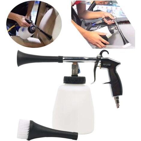 Kit Pistolet Nettoyage Voiture Avec Souffleur Et Brosse - Pour Aérations, Sièges, Tapis, Intérieur Auto