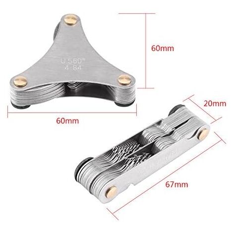 Lot De 2 écrous Et Boulons - Jauge De Filetage - Identificateurs De Taille De Filetage - Porte-clés Pour Recherche De Taille De Boulon De Mesure