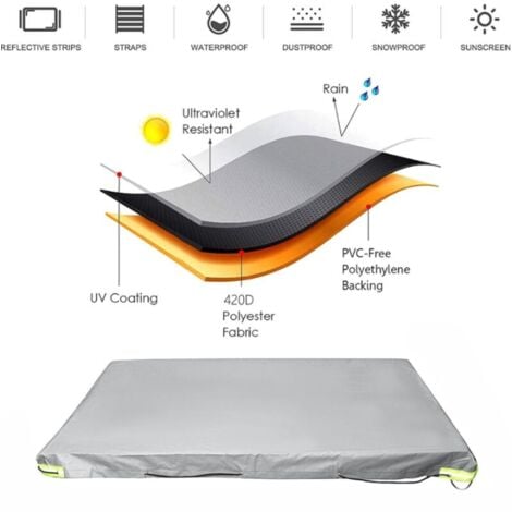 Lntyq Bâche plate pour remorque - 21412213cm - 420 D - Étanche à la poussière - Pour remorque de 750 kg - Gris