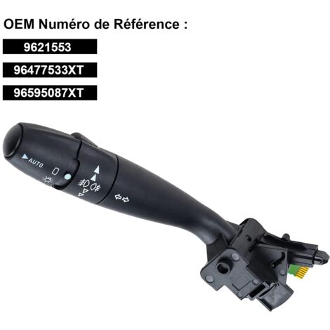 Repetiteur Clignotant Commodo Compatible Con 307 308 206 207 405 407 408 9621553 96595087XT 96477533XT OE Control De Volante Intermitentes Faros @Pro -Plip Interrupteur Horaire Legrand