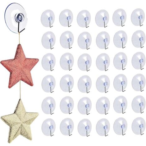 8 Pinces à Ventouse Transparentes OOTSR - Crochet Acier Inox, Pour Surface Lisse