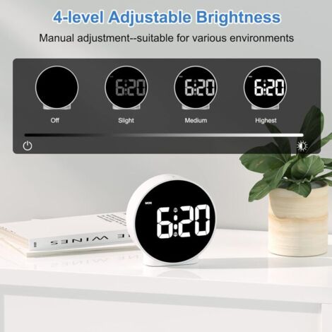 Réveil Numérique Avec écran RGB Et Veilleuse - Double Alarme, Luminosité Auto, Charge USB, Pour Chambre - 13