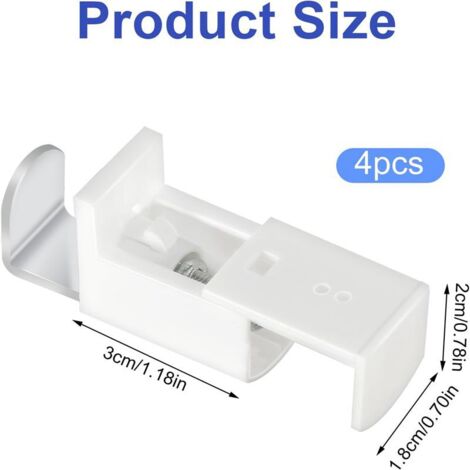 8 Pièces Supports De Serrage Sans Perçage Pour Stores Plissés - Kit Installation Avec Tournevis