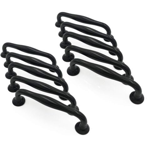 2 Poignées De Meuble De Salle De Bains L.50 Cm Alu Noir Mat Imandra