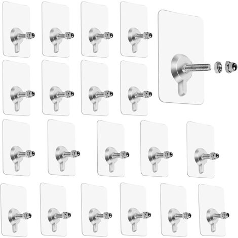 LbsAMP 100 Pièces Crochets Autocollants Transparents Crochets