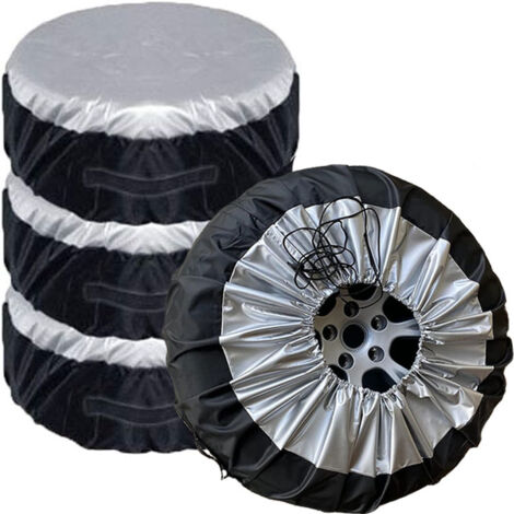 4 Housses De Roue De Secours Argentées – Protection Poussière Pour Camping-car