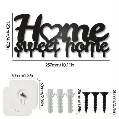 Porte Cléf Mural à 5 Crochets, Porte Clé Mural Faciles à Installer, Petit Accroc