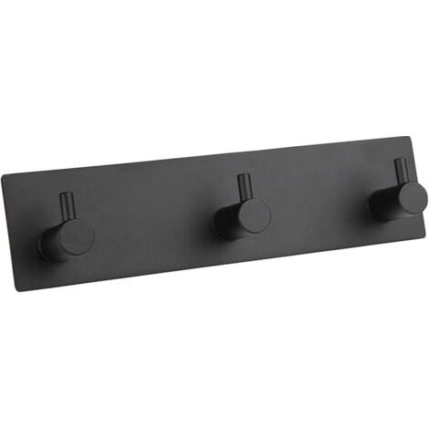 2 Crochets Muraux Adhésifs, Crochets Porte-serviettes Ronds En Acier Inoxydable 304 Pour Salle De Bain Et Cuisine Noir 96105280