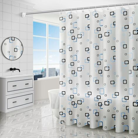 MSV, Rideau De Douche, En Polyester, Revêtement Antibactérien, Anneaux Inclus, Lavable à 30°, Imperméable Tissu Lavable En Machine Rideau Salle De Bain, Paris, 180 X 200 Cm