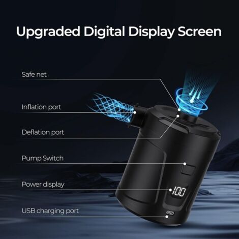 Pompe à Air électrique Double Tension 12V/230V - Pour Matelas De Camping, Piscine, Jouets - 3 Adaptateurs Inclus