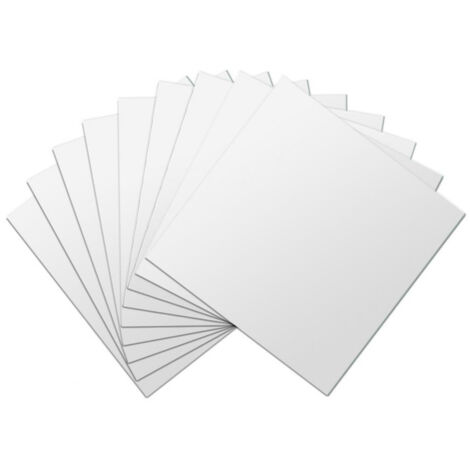 Lntyq Lot de 10 Feuilles de miroirs Auto-adhésifs épaissi pour Carreaux de Miroir adhésifs muraux  Transparent pour Salle de Bain, Chambre, Porte, etc（1515cm）