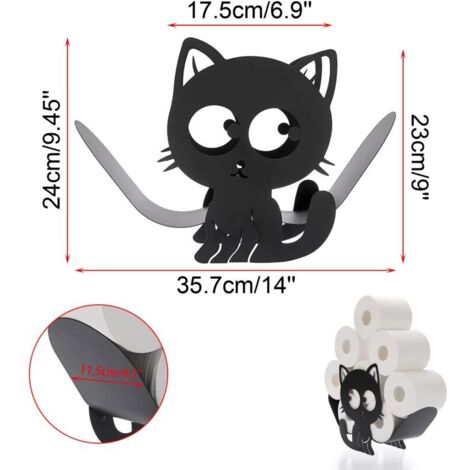 Porte-rouleau De Papier Toilette En Forme De Chat - Support Imprimé 3D Amusant Pour Salle De Bain - 10