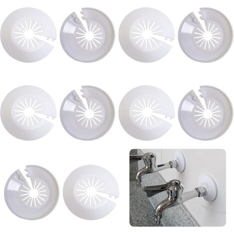 QUARKZMAN Collier Décoration Tuyau PP 32mm 40mm - Kit 2 Pièces Blanc Pour Robinetterie
