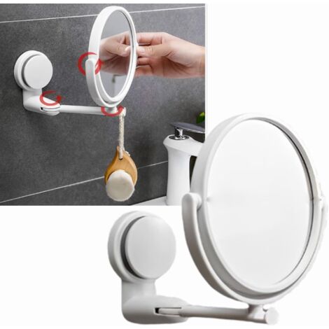 Mavoro Miroir Grossissant 22.5 cm avec 3 Ventouses Puissantes | Grossissement 10X | Miroir Maquillage & Cosmétique de Voyage Portable (10X