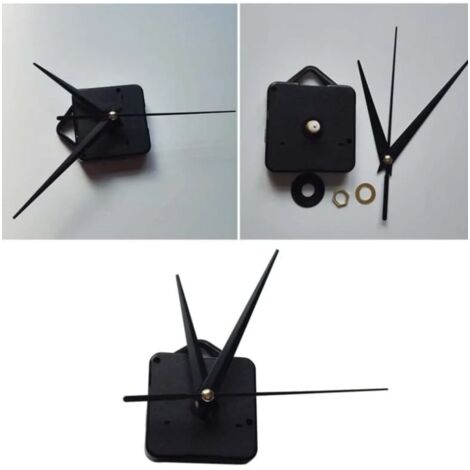 Mécanisme d'horloge murale à quartz WinTaim Mouvement d'horloge de rechange alimenté par batterie (longueur totale de la tige de 18 mm, 1 paquet d' aiguilles noires