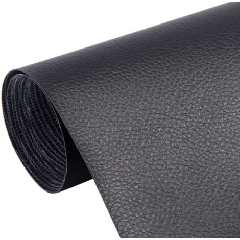 Lntyq 5 Pièce Kit Reparation Cuir, 30 x 20 CM Patch Réparation Cuir, Patch Réparation Cuir, Cuir Autocollant Rouleau, Cuir Patch Kit, Rouleau Adhesif Cuir pour les Voitures et les Canapés (Noir)