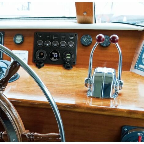 Panneau Commutateur 5 Interrupteurs 12V/24V Avec USB Et Voltmètre - Étanche IP65, Pour Voiture, Bateau, Camping-car