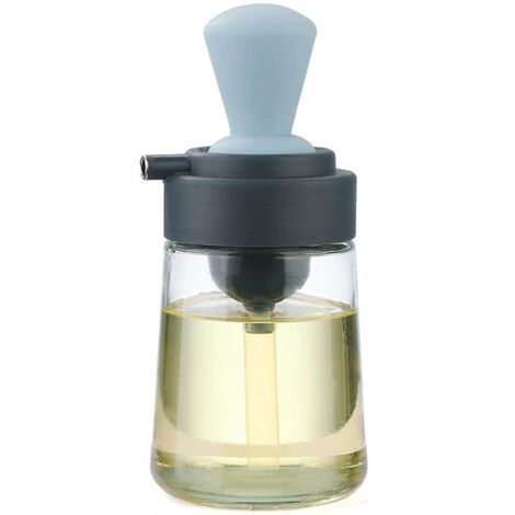 HVIHWI Distributeur Huile 2 En 1 Brosse Silicone 180 Ml - Pour Barbecue, Friture, Pâtisserie Et Crêpes