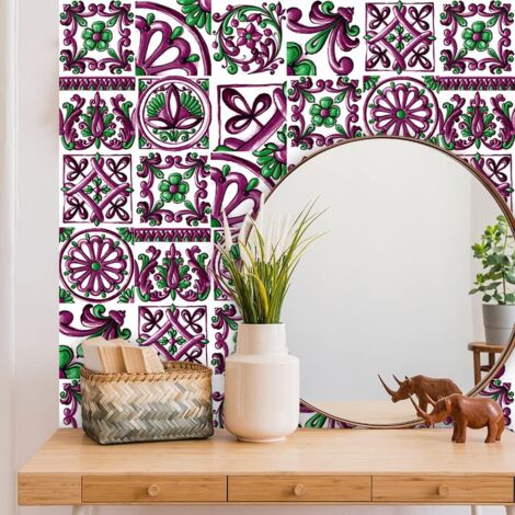 Lntyq 10 Pcs Carrelage Autocollants Cuisine Et Salle De Bains Étanche