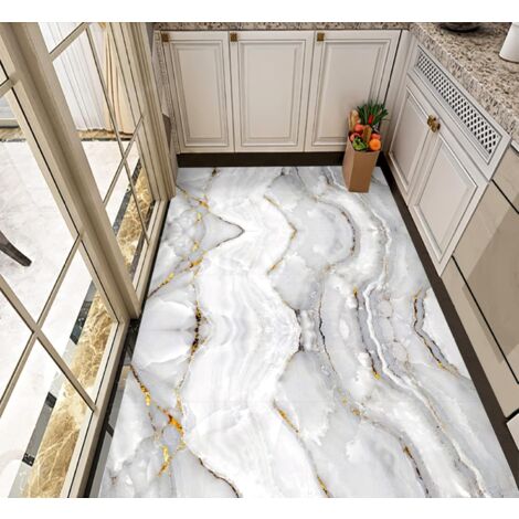 ACXIN Lot De 30 Autocollants Pour Carrelage De Cuisine Et Salle De Bain – En PVC 3D – Décorations, Peler Et Coller – 30 X 30 Cm (sable Beige Marbré