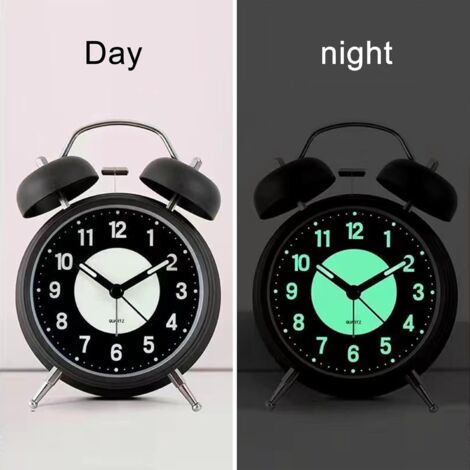 WGFOIP Réveil Mécanique Rétro à Double Cloche - Réveil Matin Vintage Avec Lumière Pour Chambre Et Voyage