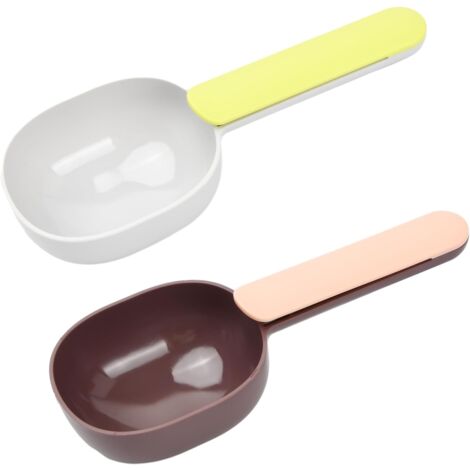 2 Cuillères Mesure Plastique 100ml - Pour Aliments, Protéines, Animaux, Avec Poignée Ergonomique
