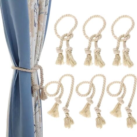 Attaches Rideau Sans Perçage ChAusa - Forme Fleur, Beige, Lot De 2