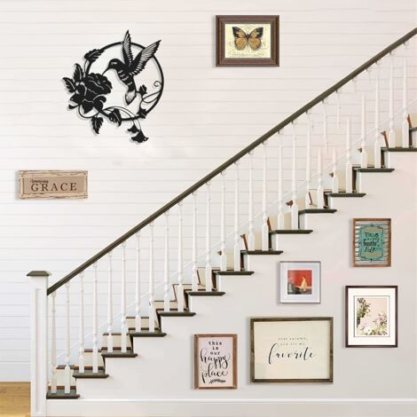 Silhouette D'oiseau En Métal Pour Jardin - Rouge-gorge Sur Branche, Décoration Rustique, Dimensions 21x12 Cm - Décoration Murale Extérieure Ou Intérieure - 5
