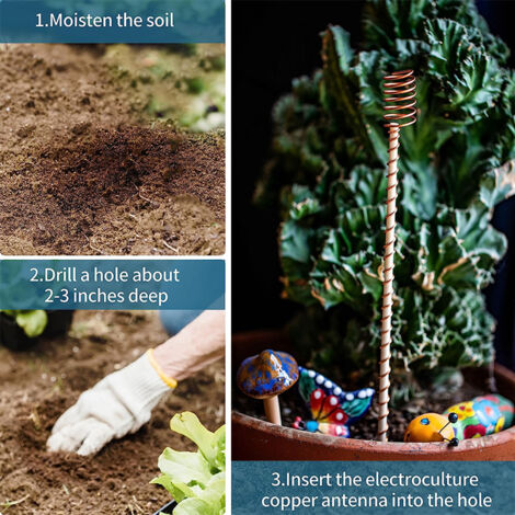 Antennes D’électroculture En Cuivre – 6 Tiges De 38 Cm – Pour Jardin, Potager, Plantes En Pot - 7